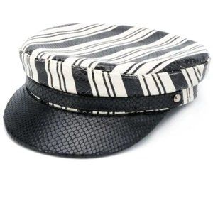 Manokhi striped baker boy hat